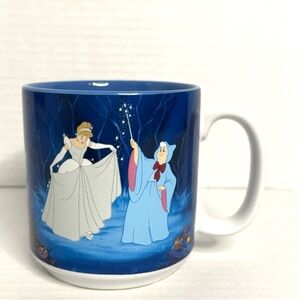 Vintage 90s Disney Cinderella Coffee Cup Fairy Godmother Pumpkin Coach